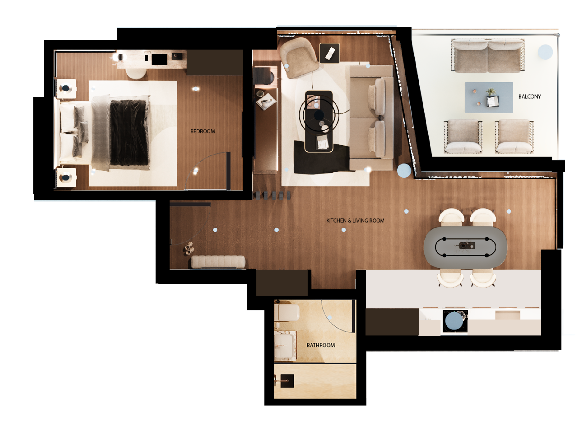 Original designer's one-bedroom floorplan