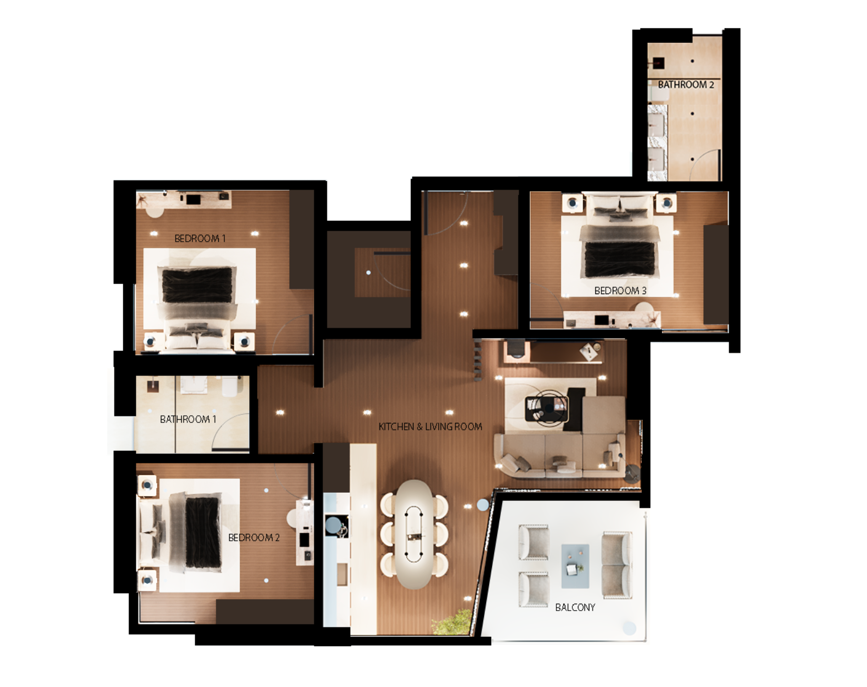 Original designer's three-bedroom floorplan